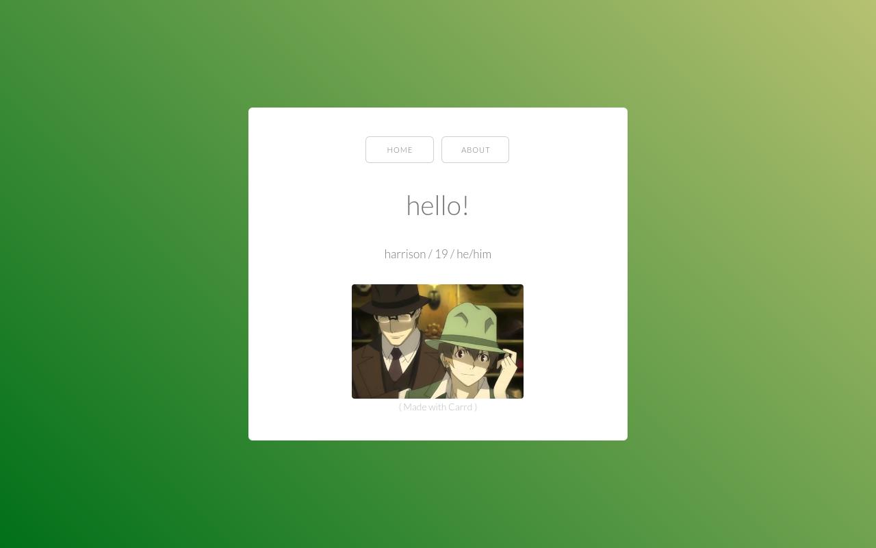 Carrd profile picture for @harrison